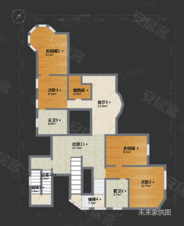 远洋博堡5室5厅5卫634.16㎡南北2550万