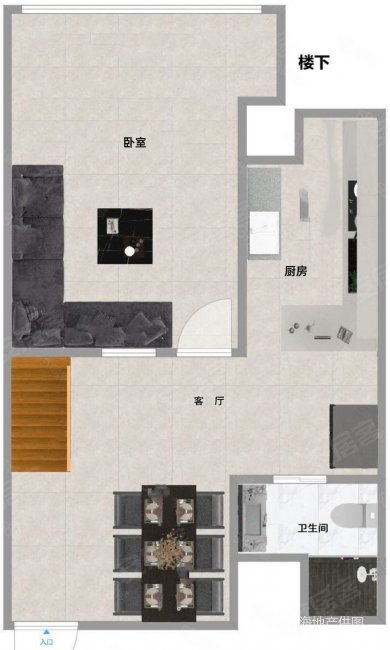 金樽国际公寓2室2厅1卫60㎡南北48万