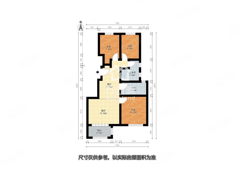 宝龙城北苑3室2厅1卫89㎡南北104.8万