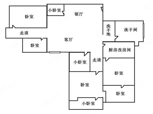 广州天河岗顶龙苑大厦奇特户型 业主打通装修 末日枪战风 大小房间达8