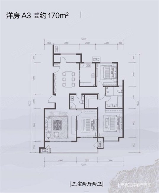 檀香府3室2厅2卫170㎡南北690万