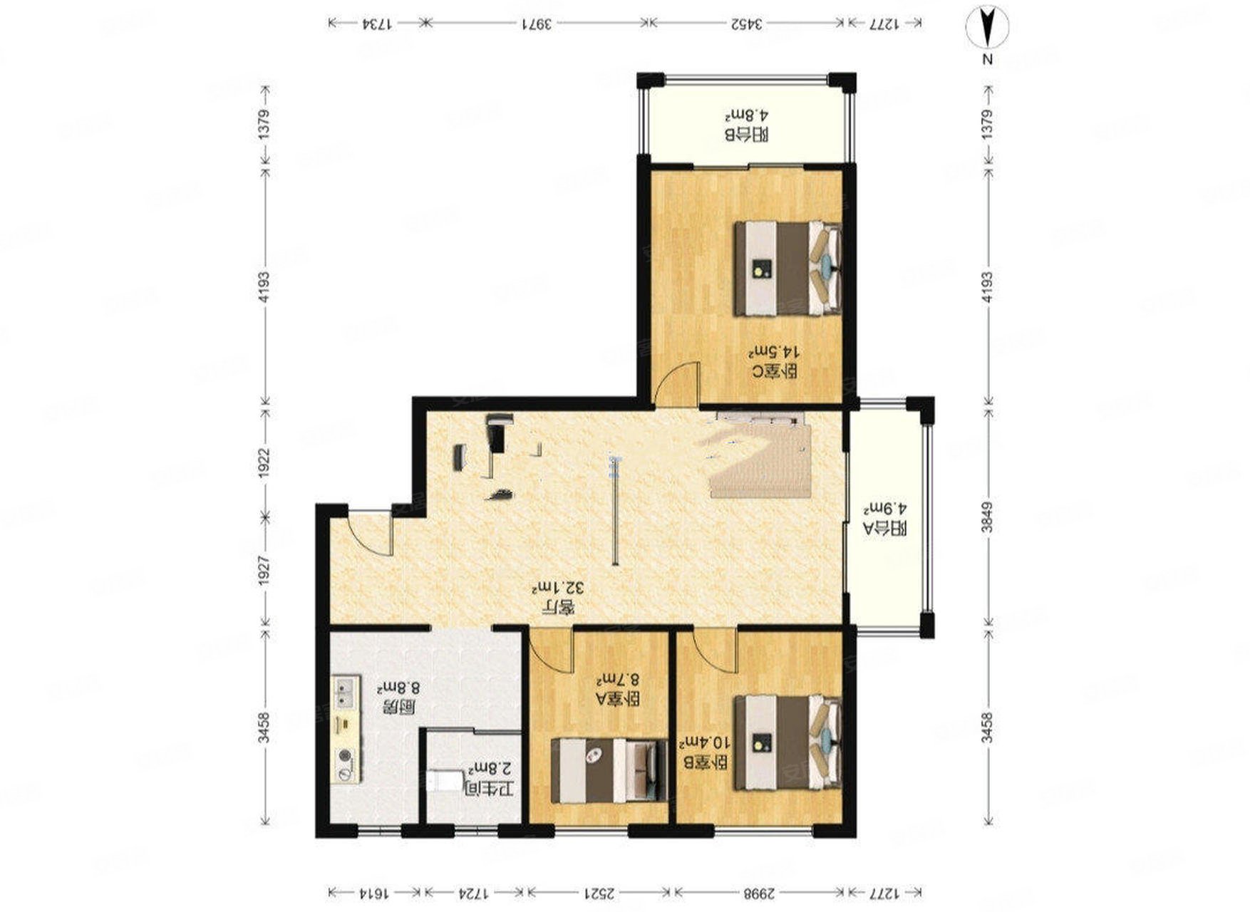 捡漏房源首付两成起观澜华庭精装大三房厅带阳台双阳台