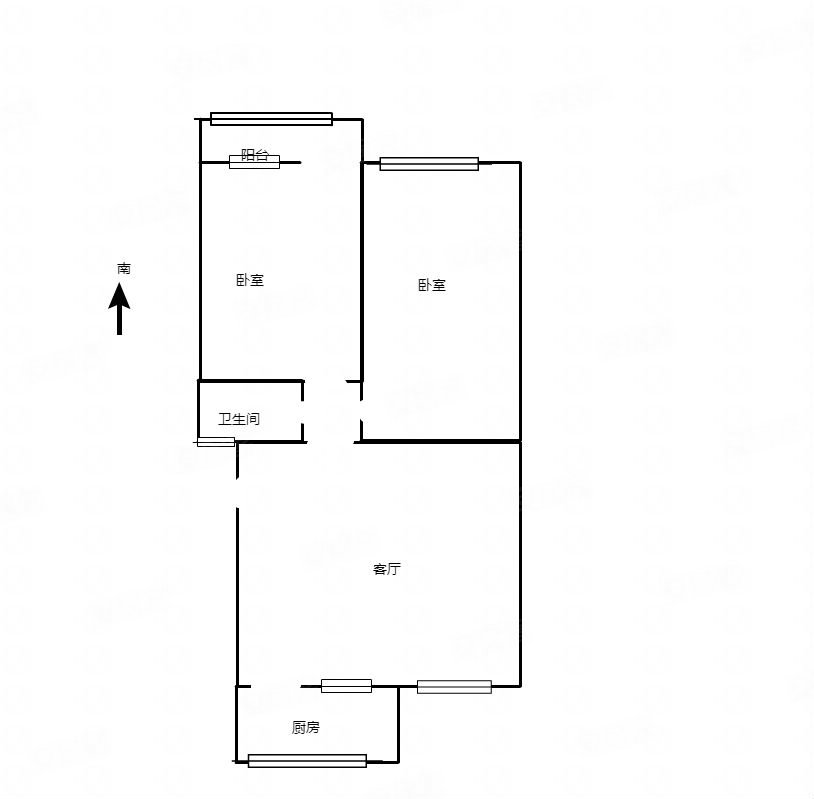 华腾天城家园2室1厅1卫84㎡南北42万