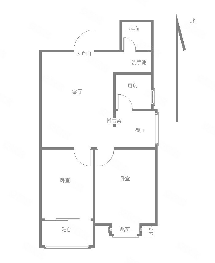 龙泽苑2室2厅1卫89.69㎡南北70万