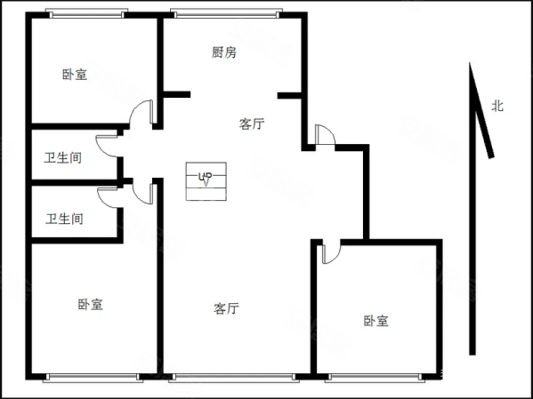 松州明珠3室2厅2卫138.43㎡南北125万