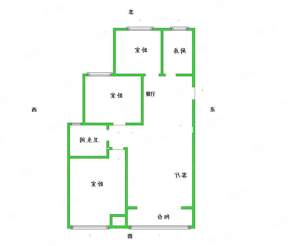 荣盛香堤荣府3室2厅1卫102.4㎡南北133万