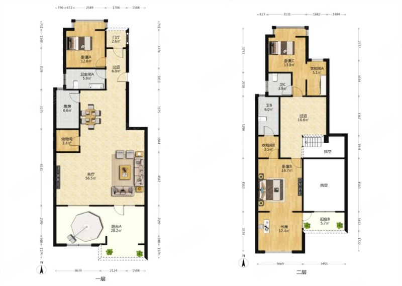 锦业路地铁口 花园洋房,叠拼,使用面积400平