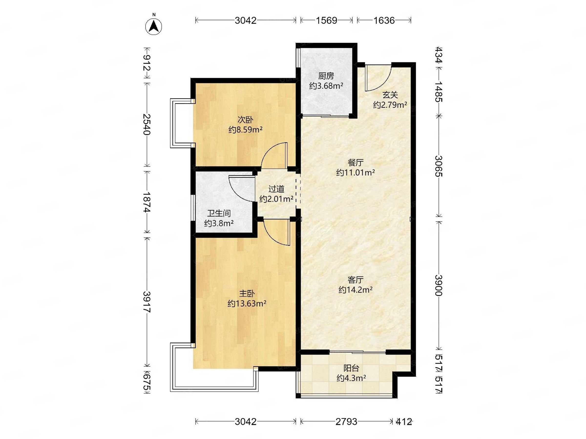 同祥城 精装全明两室  好楼层 好户型 好房子!急售!