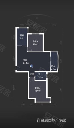 莲韵雅苑2室2厅1卫88.52㎡南北59.8万