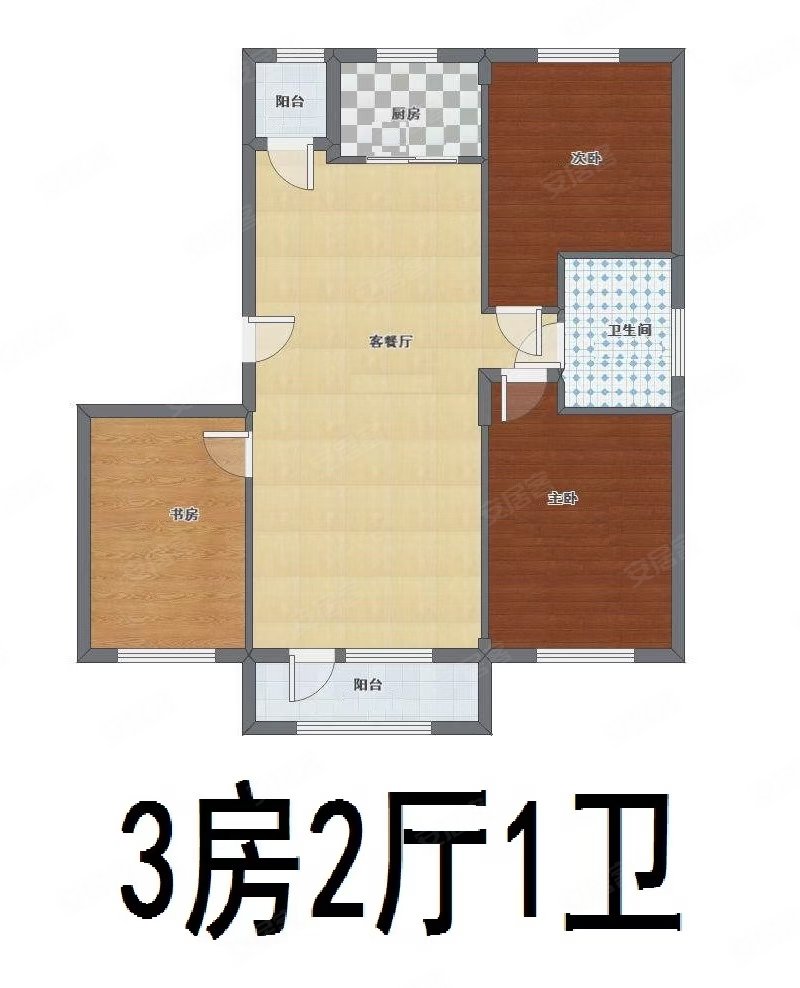 广厦新城景天园3室2厅1卫59.93㎡南北48万