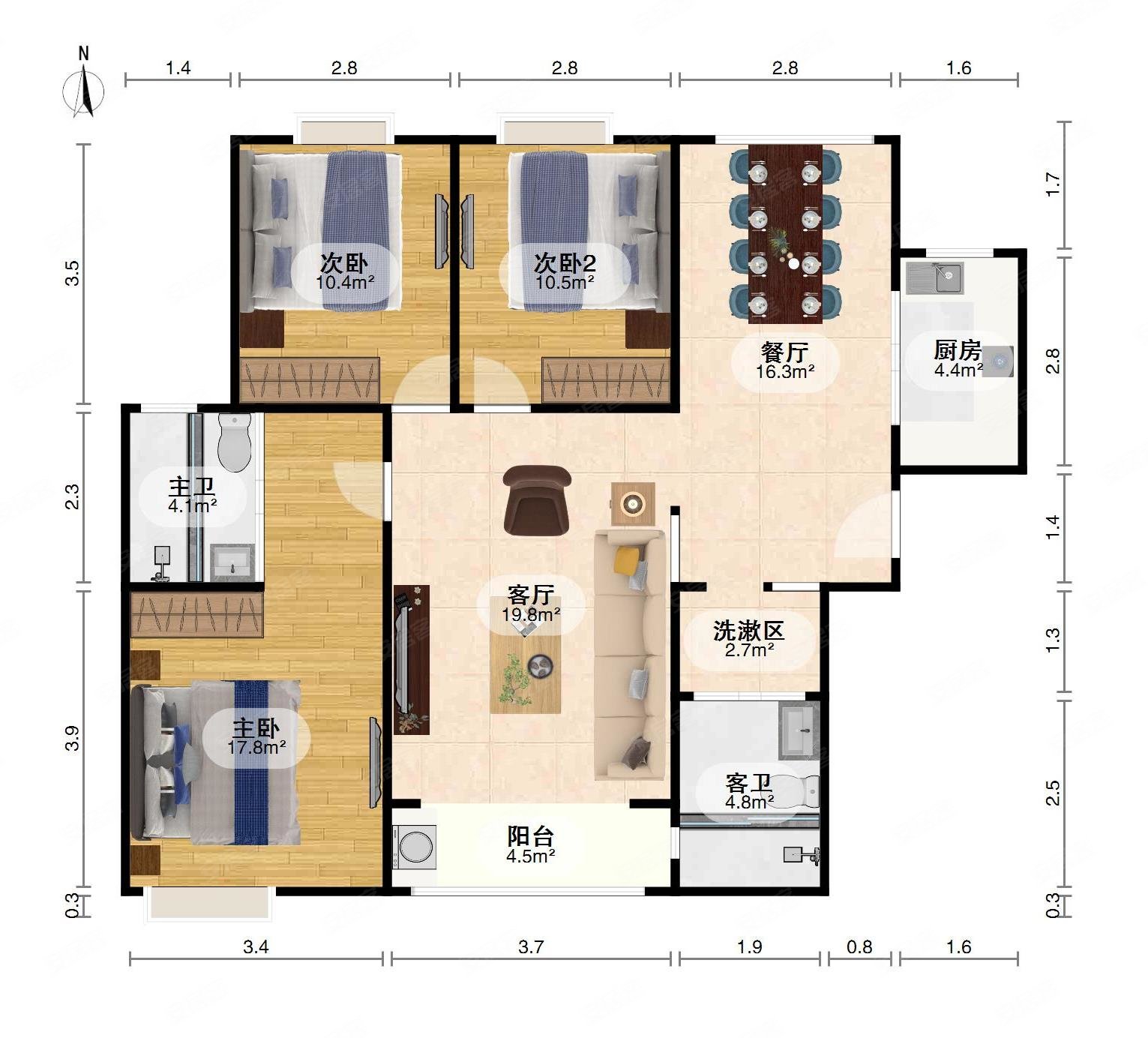 新城家园户型图图片