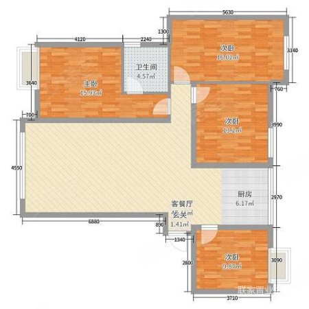 毓秀学城3室2厅1卫140㎡南北30万