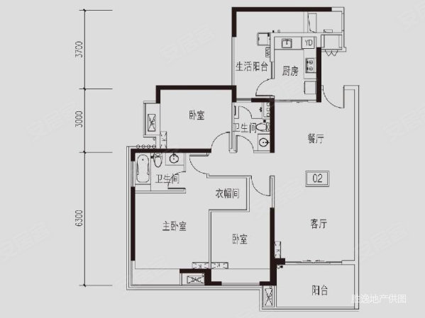 保利西海岸瀚海花园3室2厅2卫122.46㎡东南500万