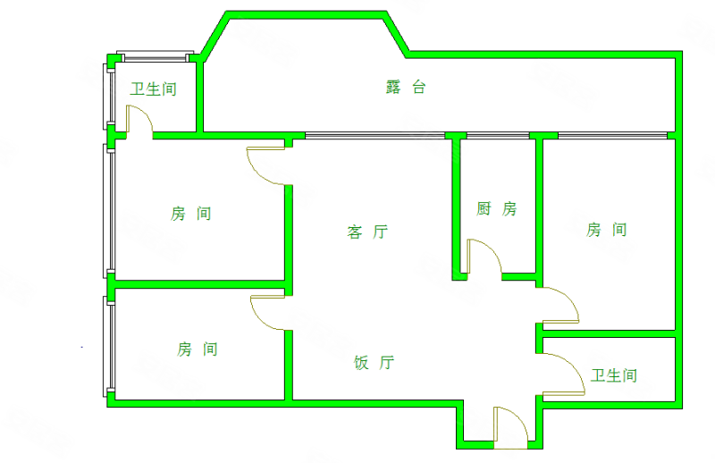 俊逸阁3室2厅2卫84.82㎡南北480万