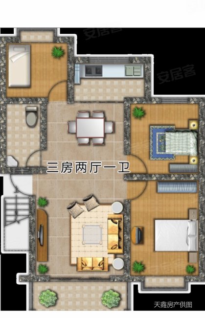 户型 户型图 平面图 419_650 竖版 竖屏