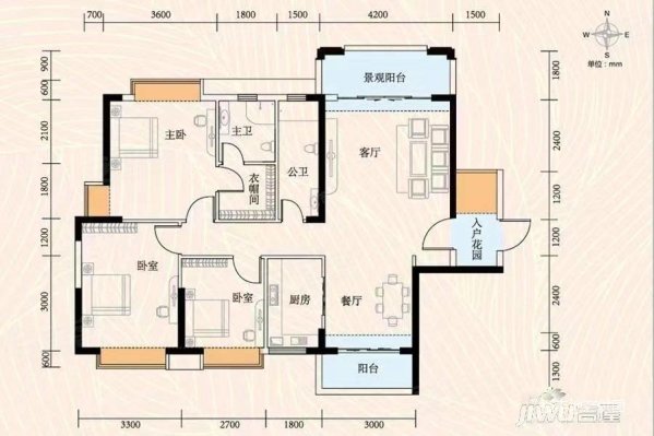 恒福尚城4室2厅2卫124.94㎡南北115万