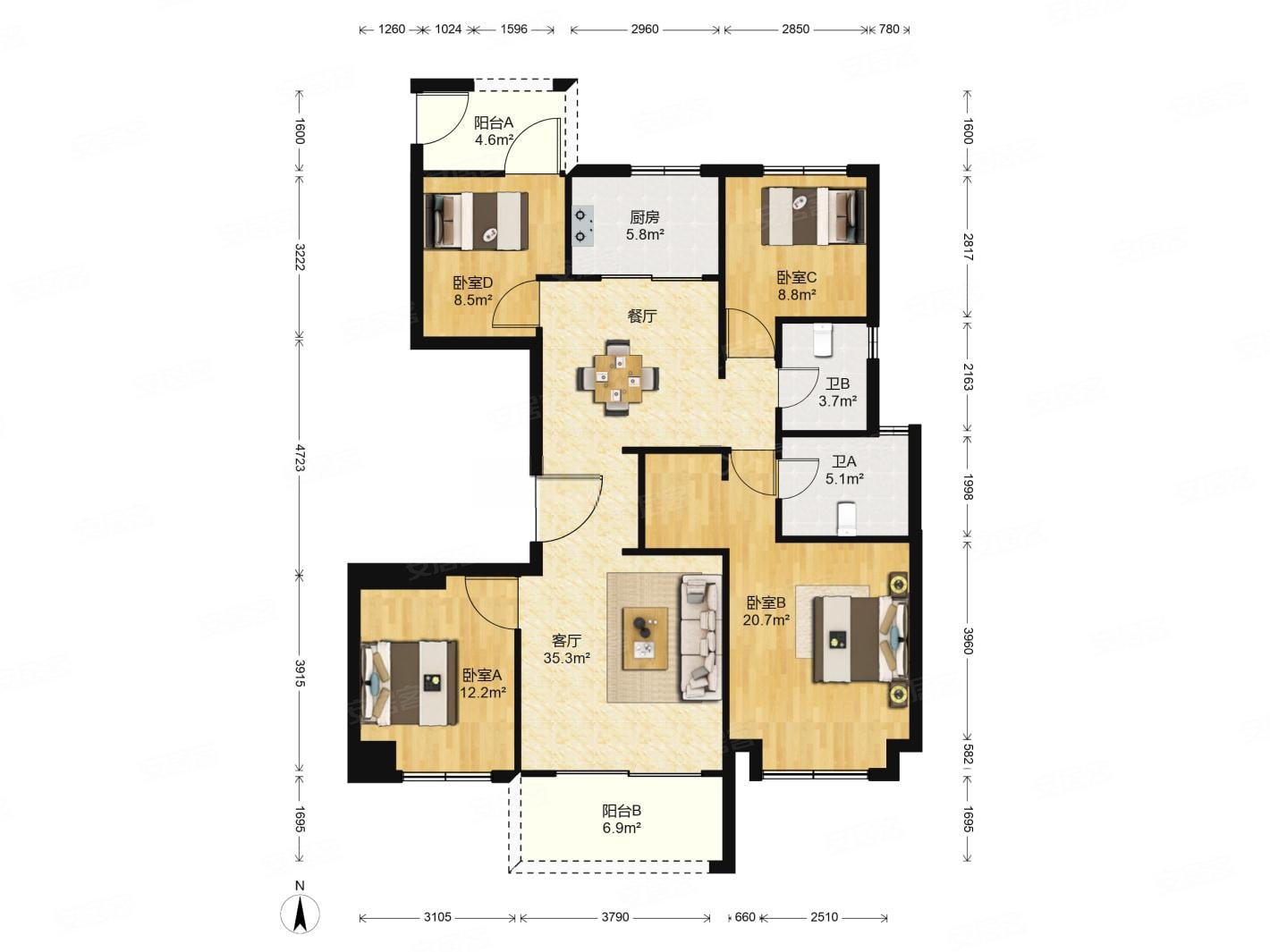 招商雍景湾全新精装未住过人有空调地暖诚心出售