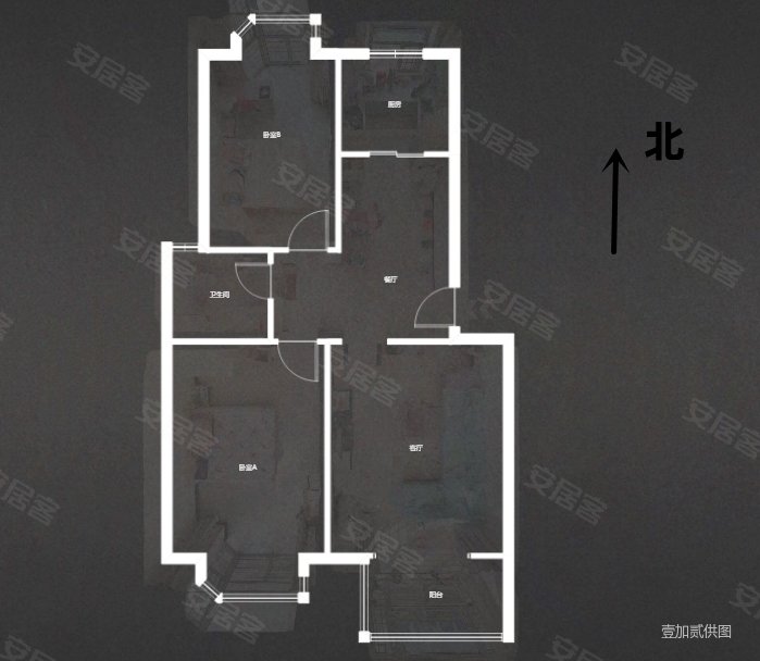 天然城2室2厅1卫99㎡南北86.45万