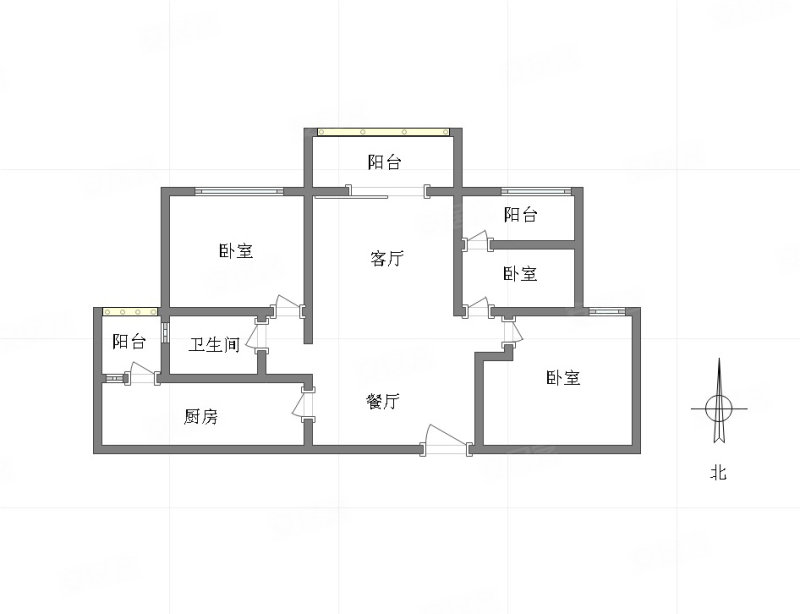 联发西城首府(一期)3室2厅1卫84.85㎡南北68万