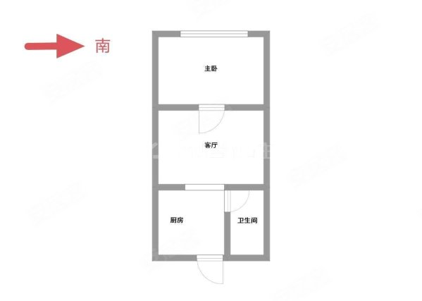 凯丰大厦1室1厅1卫43.32㎡南北48万