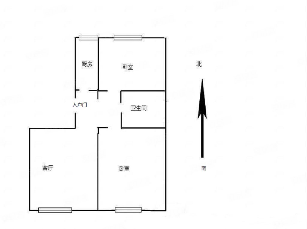北京城建上河湾(南区)2室1厅1卫83.99㎡南北175万