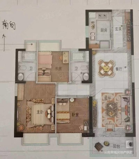 新上好房 五华高新区 义承金川府 电梯洋房一梯两户南北通透