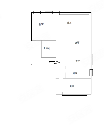 隆中路市场3室2厅1卫115㎡南北79万