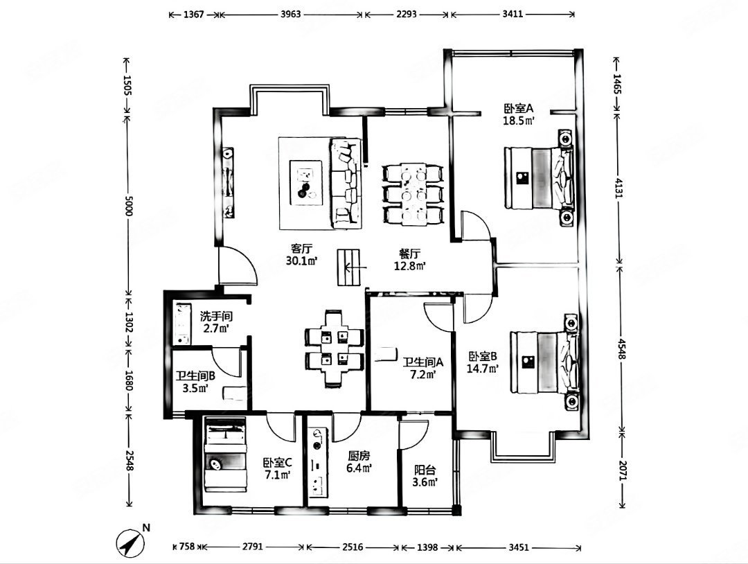 地铁六号线旁套三双卫近郫县一中保存好经典错层巴适