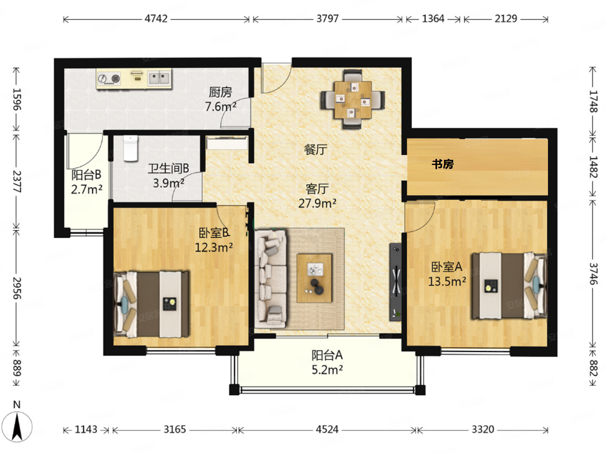 板式两房出售飞机户型,楼层好采光通风俱佳,装修50万,上海康城二手房