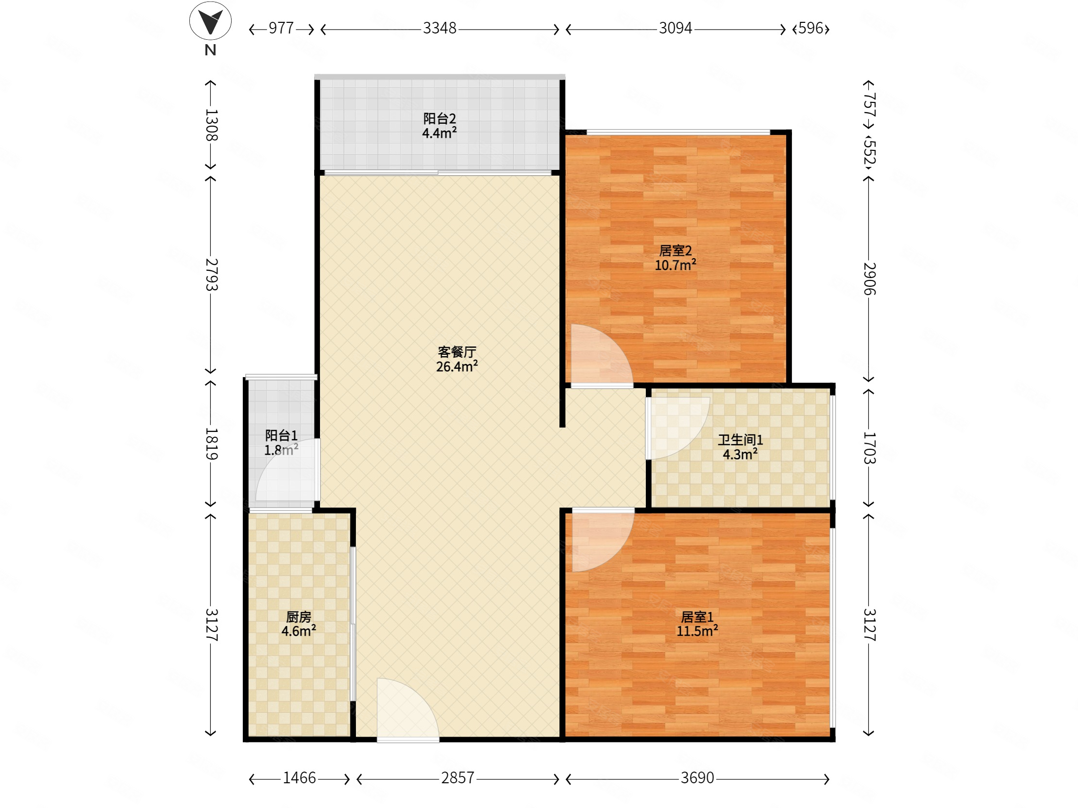 前海时代端头户860满五  ,正南向看南山视野无任何遮挡