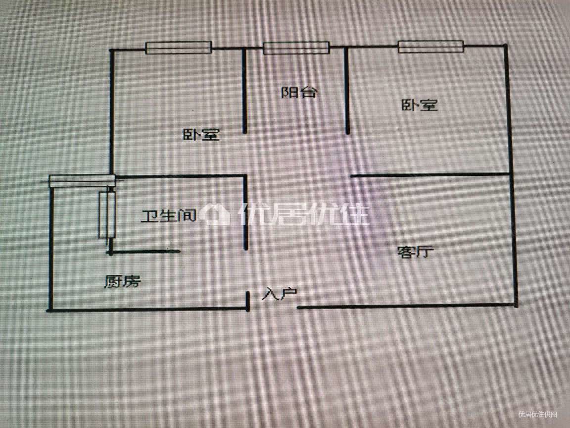 西城映画2室1厅1卫72㎡南北90万