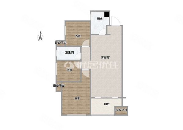 保利爱琴海3室2厅1卫79.35㎡南69万