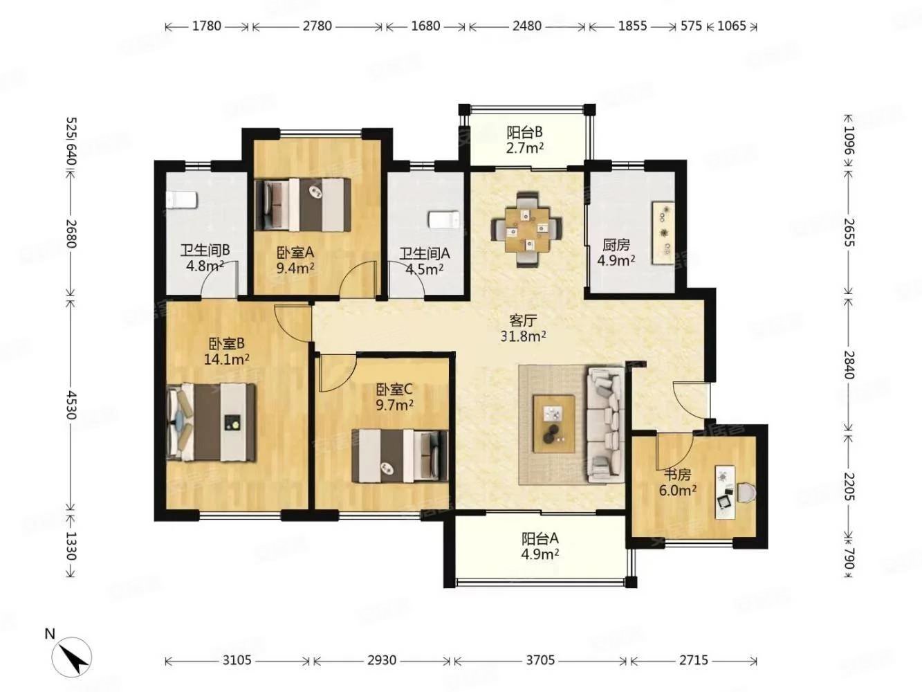 广电兰亭盛荟三期前排高楼层视野无遮挡可看江交通便捷