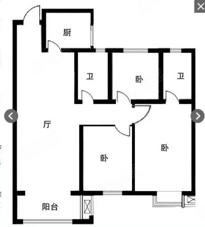 菏泽万达广场3室2厅2卫122.78㎡南北90万