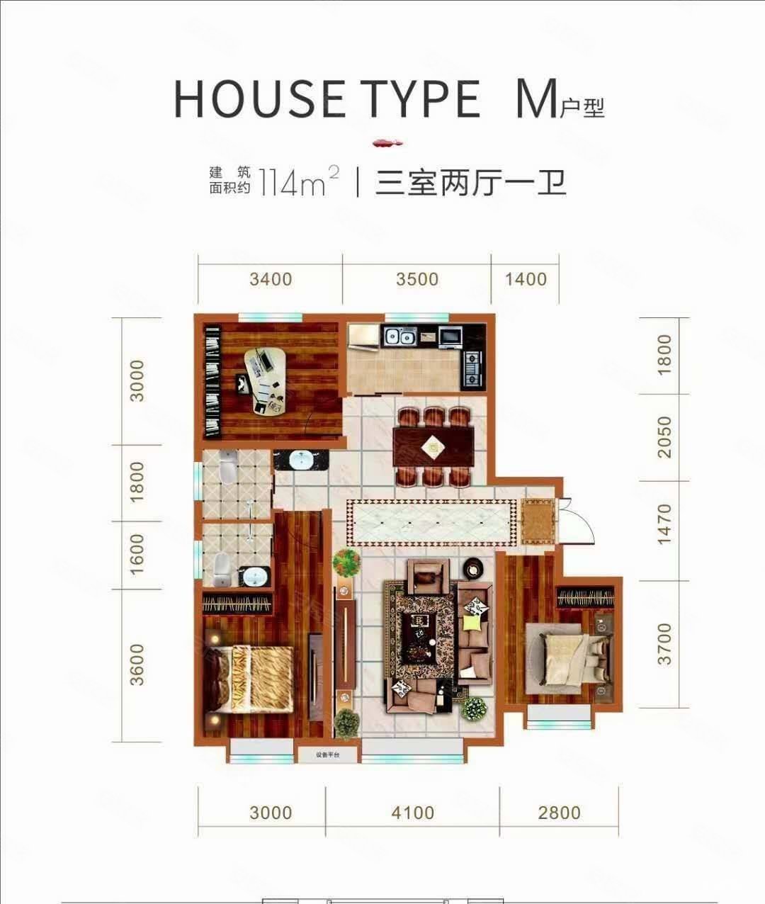 7438工厂家属院3室2厅1卫98㎡南北80万