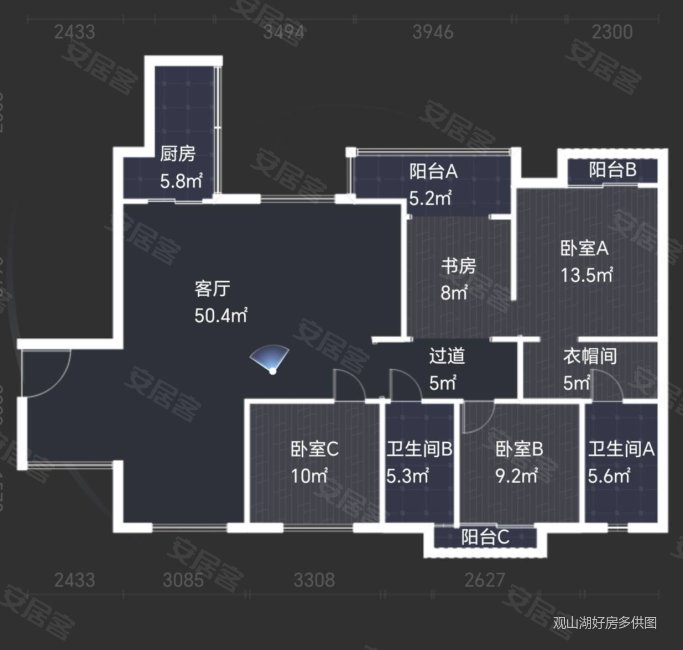 中天会展城A4组团4室2厅2卫151.76㎡南北130万