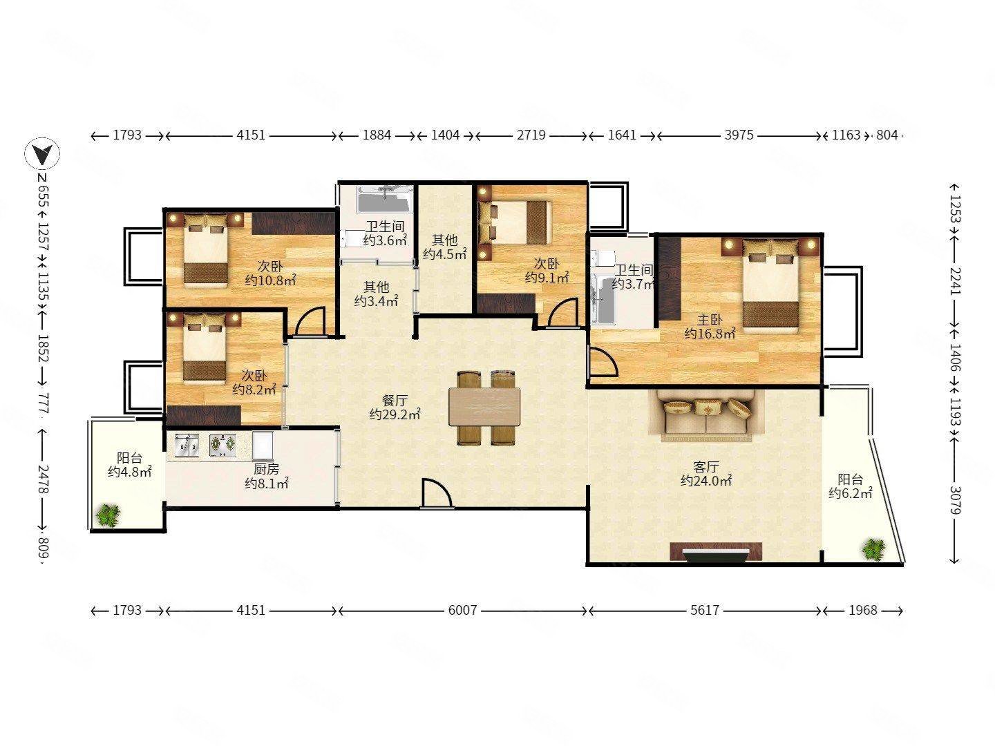 桃源居电梯大4房1梯2户南北通透装修仅2年
