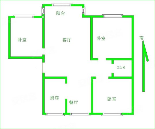 百花新城牡丹园3室2厅1卫122㎡南北78.8万