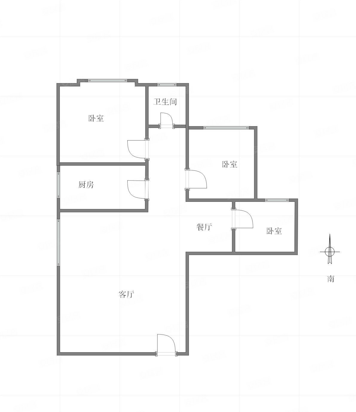 就业大厦3室2厅2卫133㎡西南58.7万