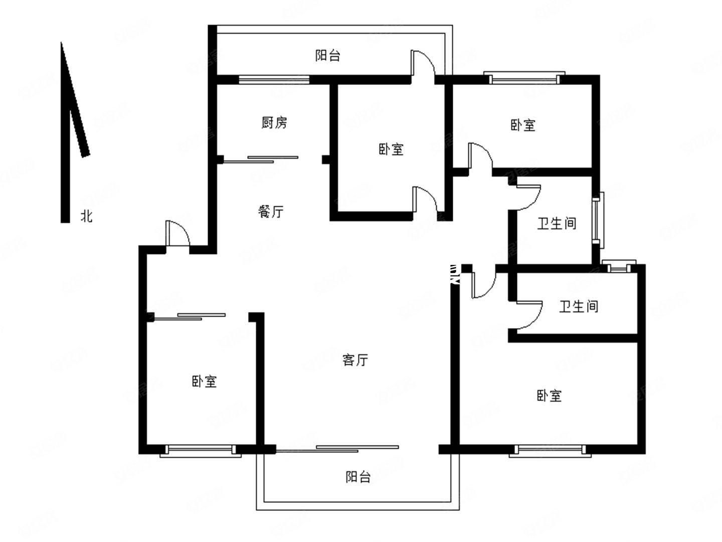 芸溪居住公园(二期西组团)4室2厅2卫137.62㎡南北210万