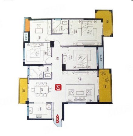 云海天地3室2厅2卫136㎡南北79万