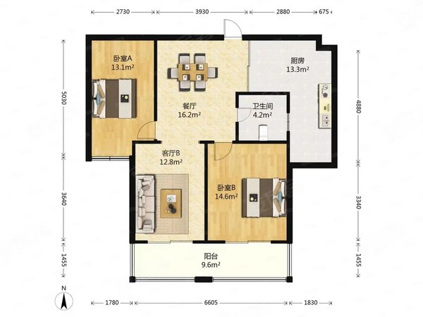 绍兴柯桥柯桥梅园小区梅园小区三居室拎包入住出租房源真实图片