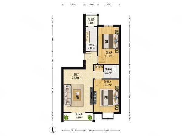 正荣商圈对面!群升广场两房两卫!随时看房随时入住出租房源真实图片