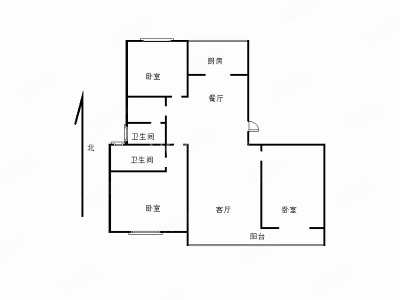 水润尚都3室2厅2卫131㎡南北66万