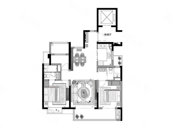 阳台看天镜湖太仓院子次新房南北通透双卫格局电梯房