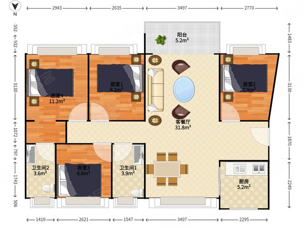 【多图】深铁懿府,桃源村租房,全新装修大四房,深铁懿府,实地拍摄