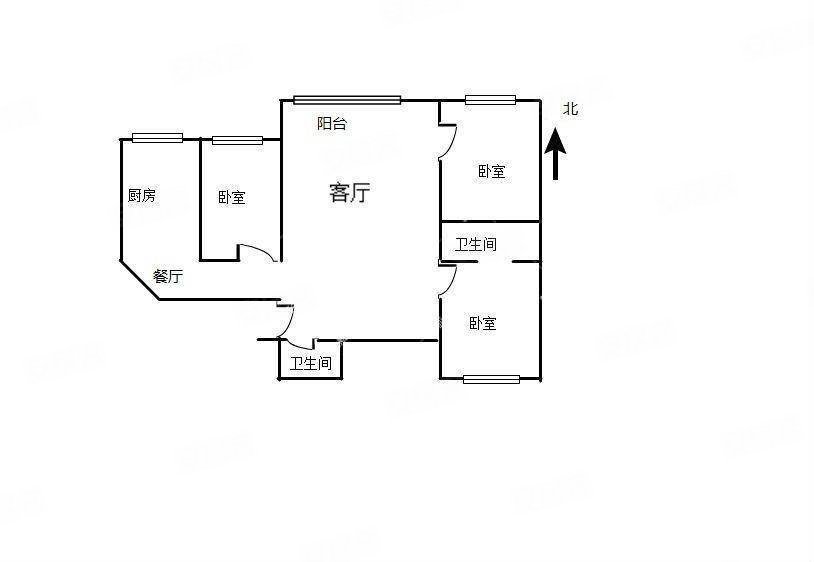 端仕街55号小区3室2厅2卫91㎡南北110万