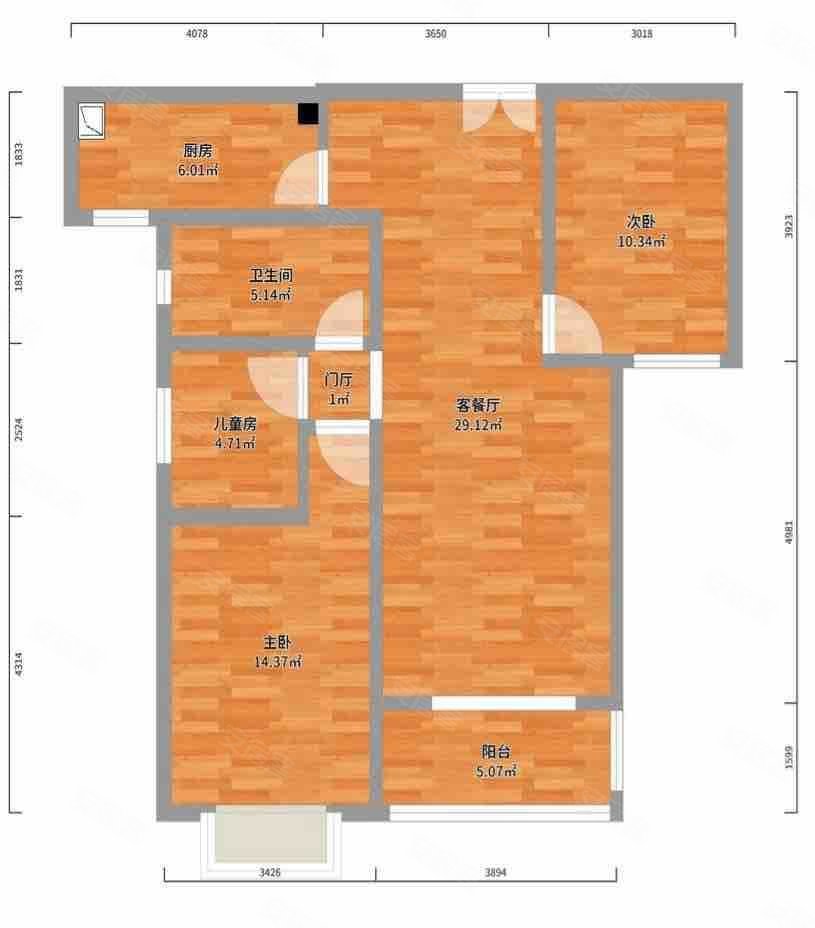 中川园区带电梯正南朝向高楼层采光充足满二刚需小三居