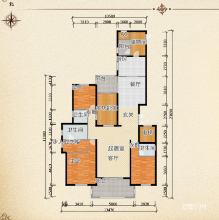 中海御湖4室2厅3卫217.48㎡南北956万