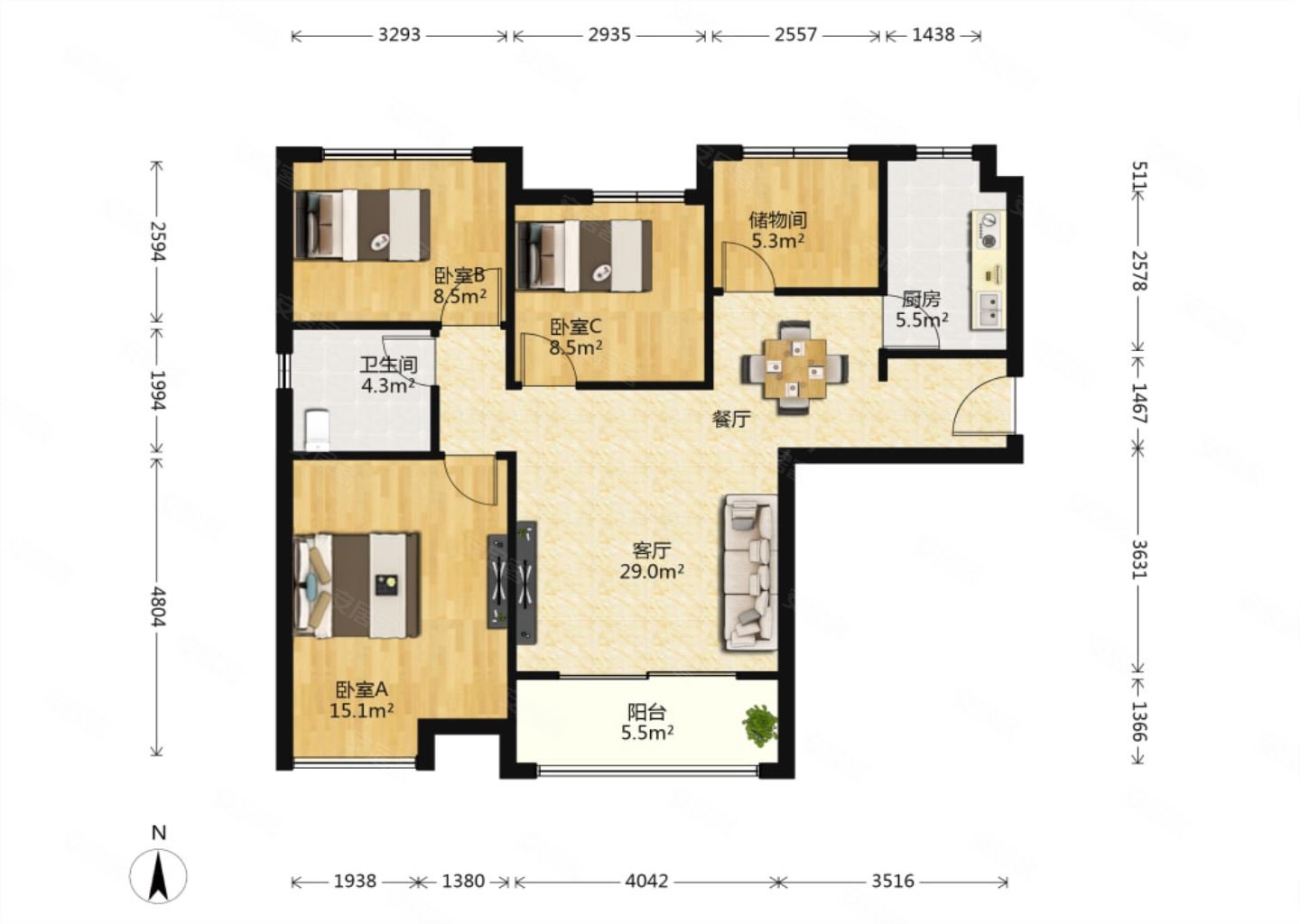 必看好房万和城108平通透三房好楼层有钥匙随时看